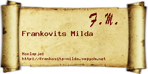 Frankovits Milda névjegykártya